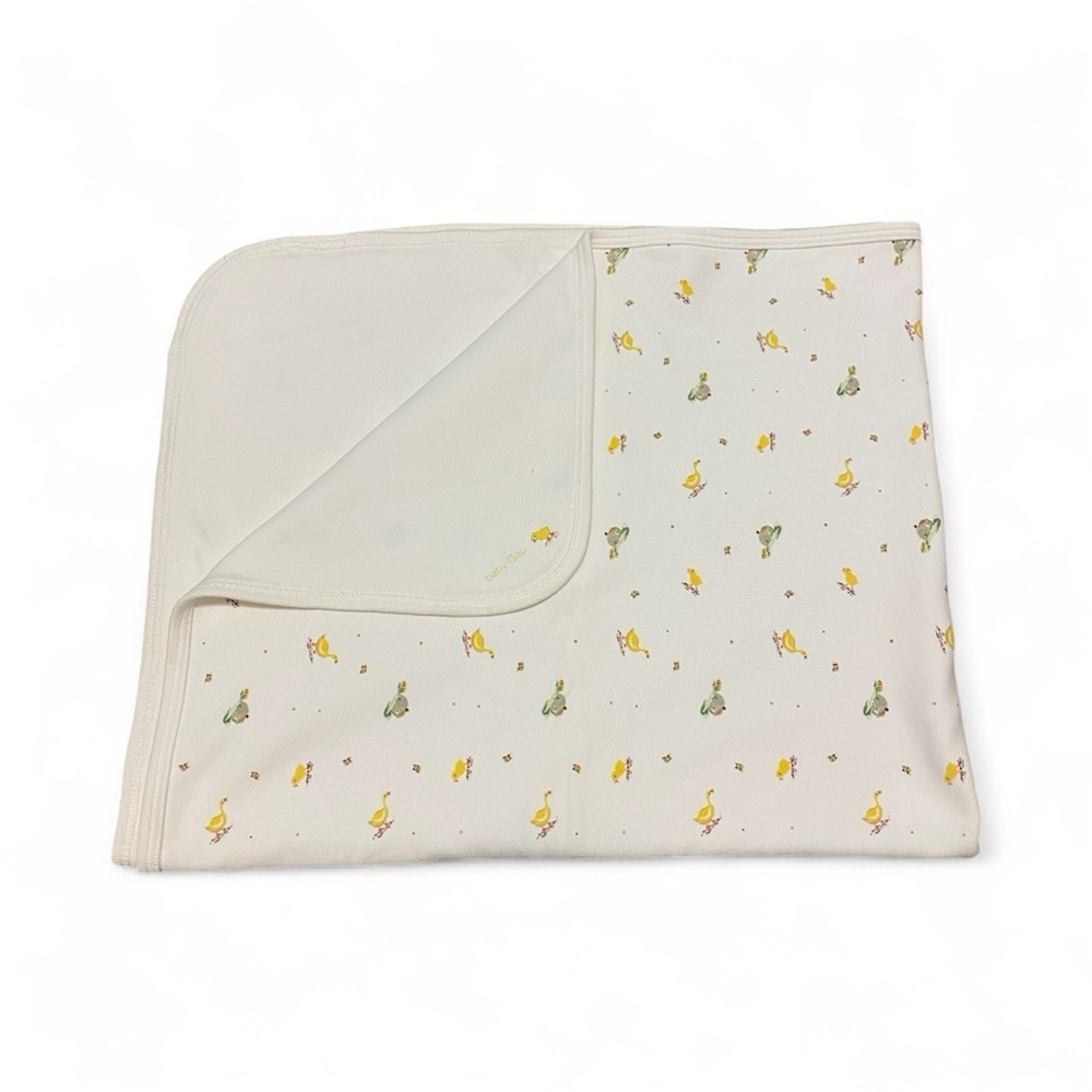 Baby Gap Farmhouse Duck Y2K 1999 Print Cotton Receiving Blanket Vintage Cotton
